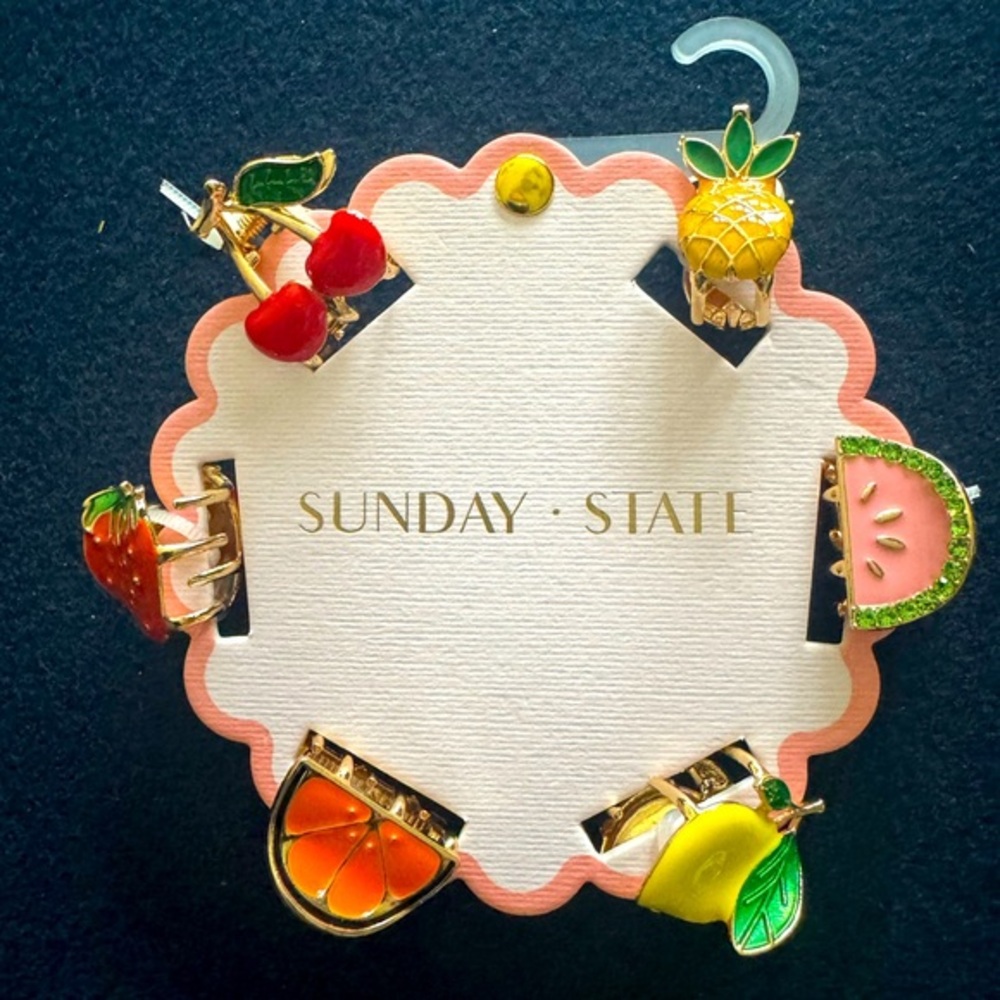 Colorful Fruit Hair Clips Set of 6 🍒 🍍🍋🍉🍊 🍓Pretty and practical too-fun 2 share!